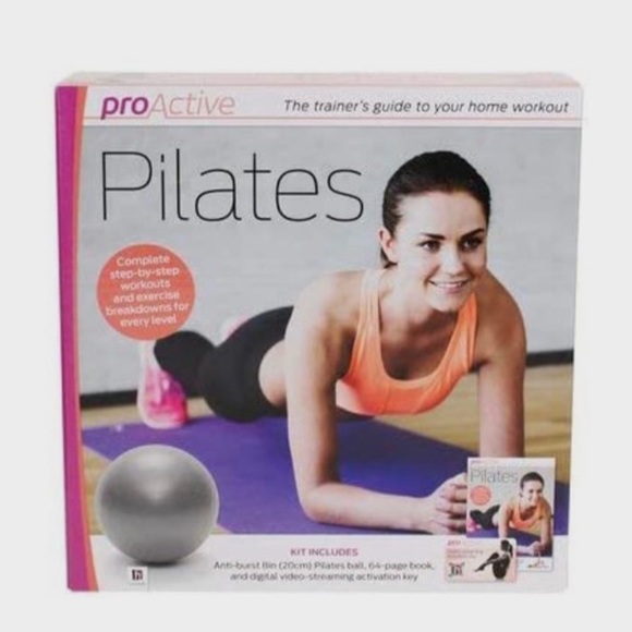 NIB ProActive Pilates Exercise Complete kit-Workout Book 8" Ball & Digital Video - Picture 2 of 6